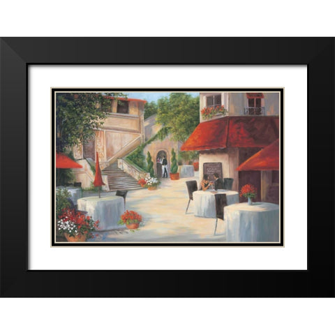 Cafe de Vittori II Black Modern Wood Framed Art Print with Double Matting by Wacaster, Linda