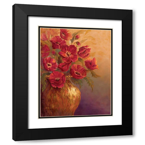 Crimson and Brass I Black Modern Wood Framed Art Print with Double Matting by Wacaster, Linda