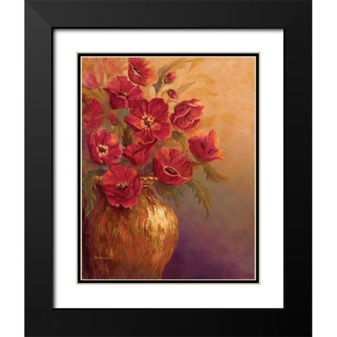 Crimson and Brass I Black Modern Wood Framed Art Print with Double Matting by Wacaster, Linda