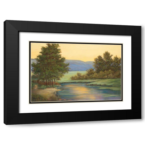 Emerald Meadow I Black Modern Wood Framed Art Print with Double Matting by Wacaster, Linda
