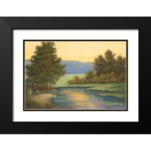 Emerald Meadow I Black Modern Wood Framed Art Print with Double Matting by Wacaster, Linda