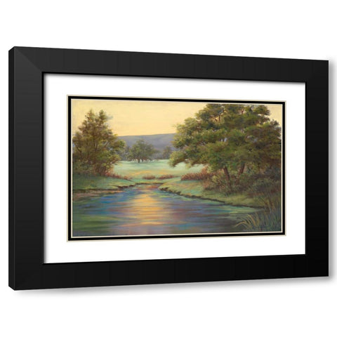 Emerald Meadow II Black Modern Wood Framed Art Print with Double Matting by Wacaster, Linda