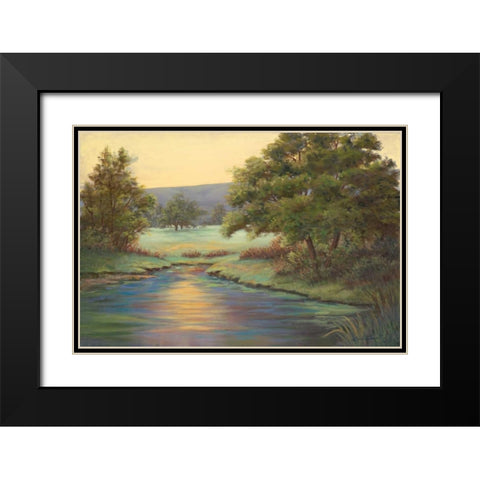 Emerald Meadow II Black Modern Wood Framed Art Print with Double Matting by Wacaster, Linda