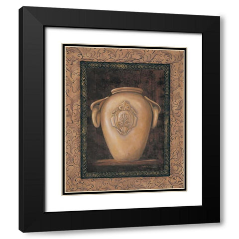 Ancient Pottery I Black Modern Wood Framed Art Print with Double Matting by Wacaster, Linda