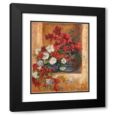 Flores de Espana I Black Modern Wood Framed Art Print with Double Matting by Wacaster, Linda