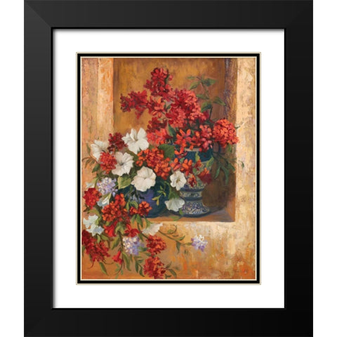 Flores de Espana I Black Modern Wood Framed Art Print with Double Matting by Wacaster, Linda