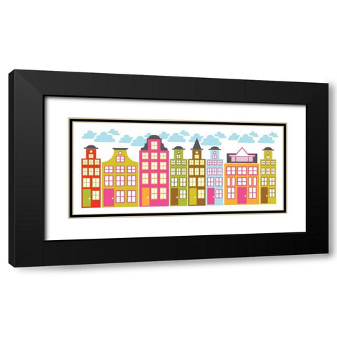 City Block I Black Modern Wood Framed Art Print with Double Matting by Young, Patty
