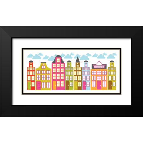 City Block I Black Modern Wood Framed Art Print with Double Matting by Young, Patty
