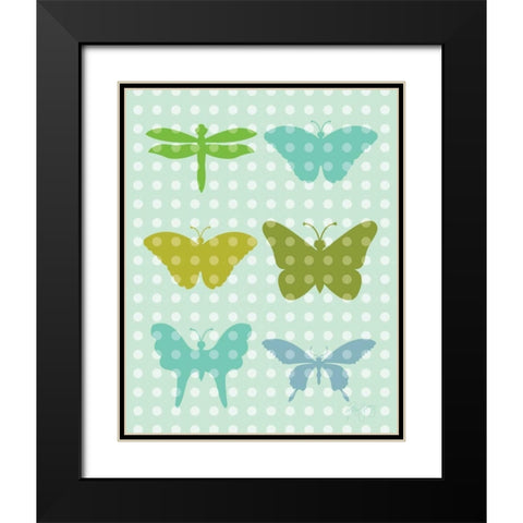 Butterflies I Black Modern Wood Framed Art Print with Double Matting by Young, Patty