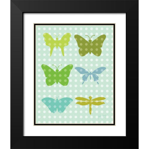 Butterflies II Black Modern Wood Framed Art Print with Double Matting by Young, Patty