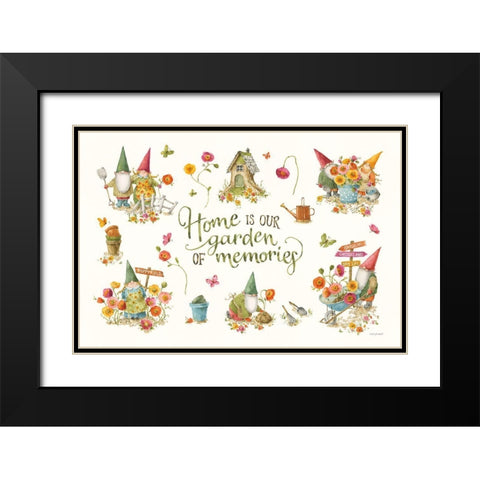 Garden Gnomes I on white Black Modern Wood Framed Art Print with Double Matting by Audit, Lisa