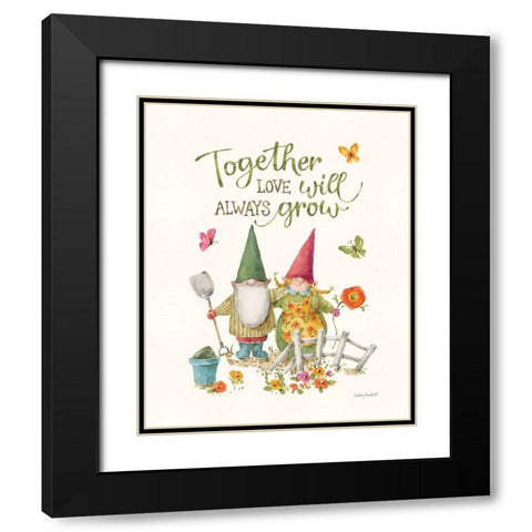 Garden Gnomes III Black Modern Wood Framed Art Print with Double Matting by Audit, Lisa