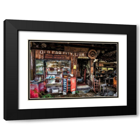 Junk For Sale Black Modern Wood Framed Art Print with Double Matting by Head, Danny