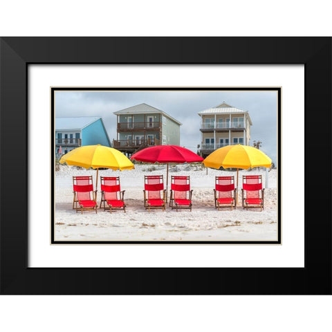 Seating For Six I Black Modern Wood Framed Art Print with Double Matting by Head, Danny