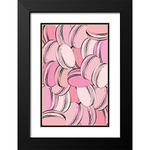 Macarons Black Modern Wood Framed Art Print with Double Matting by Aesthete