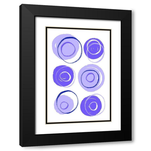 Buttons Purple Black Modern Wood Framed Art Print with Double Matting by Aesthete