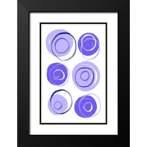 Buttons Purple Black Modern Wood Framed Art Print with Double Matting by Aesthete