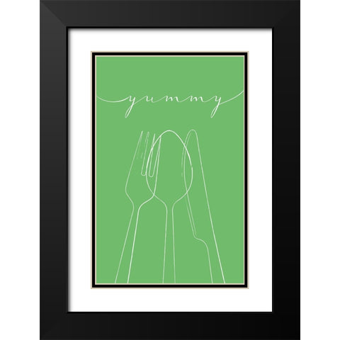 Yummy green Black Modern Wood Framed Art Print with Double Matting by Aesthete
