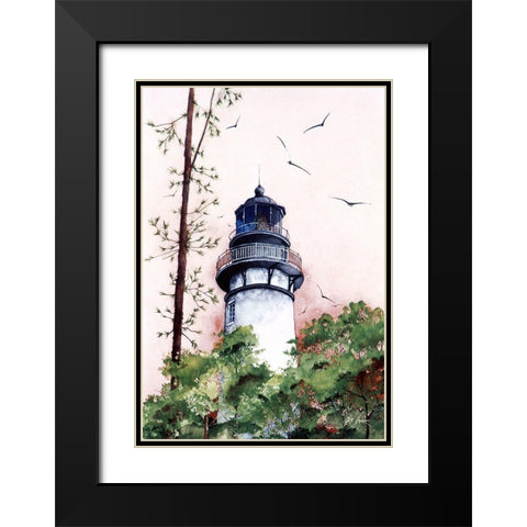Amelia Island Lighthouse - Fl. Black Modern Wood Framed Art Print with Double Matting by Rizzo, Gene