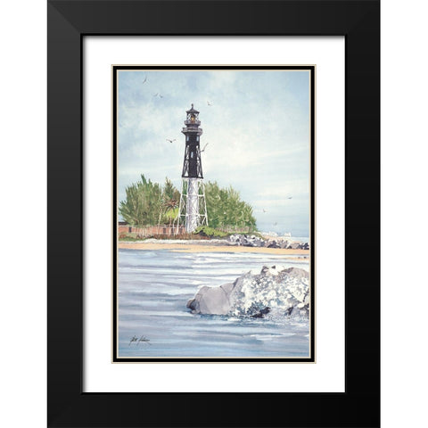 Hillsboro Inlet Lighthouse - Fl. Black Modern Wood Framed Art Print with Double Matting by Rizzo, Gene
