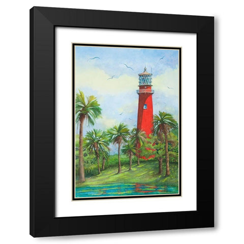 Jupiter Lighthouse-New - Fl. Black Modern Wood Framed Art Print with Double Matting by Rizzo, Gene