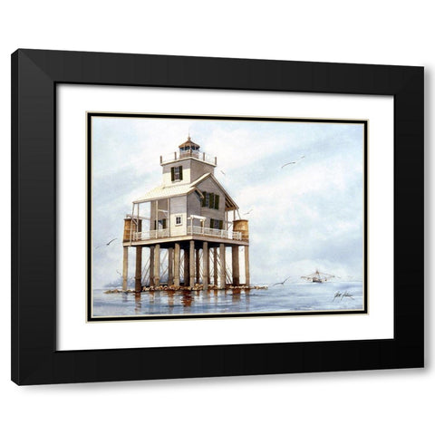 Timbalier-Houma, Louisiana Black Modern Wood Framed Art Print with Double Matting by Rizzo, Gene