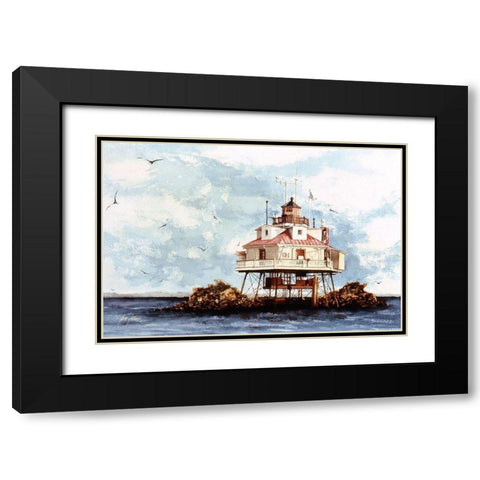 Thomas Point, Maryland Black Modern Wood Framed Art Print with Double Matting by Rizzo, Gene