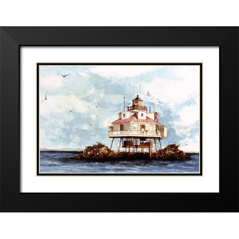 Thomas Point, Maryland Black Modern Wood Framed Art Print with Double Matting by Rizzo, Gene