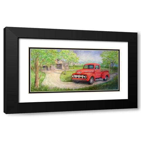 Old Red Black Modern Wood Framed Art Print with Double Matting by Rizzo, Gene