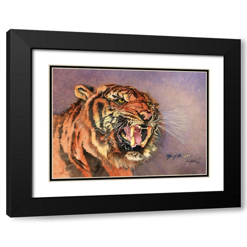 Eye Of The Tiger Black Modern Wood Framed Art Print with Double Matting by Rizzo, Gene