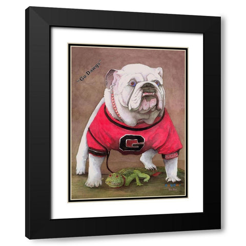 Goofy Gator Black Modern Wood Framed Art Print with Double Matting by Rizzo, Gene