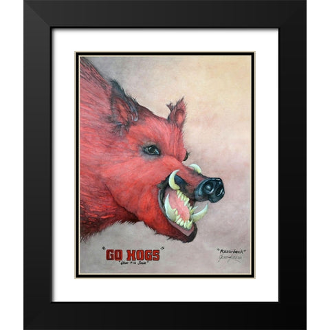 Razorback Black Modern Wood Framed Art Print with Double Matting by Rizzo, Gene