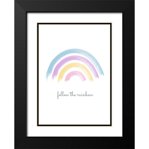 Follow the Rainbow Black Modern Wood Framed Art Print with Double Matting by Ratcliffe, Tiffany