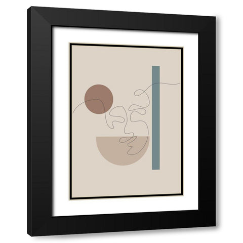 Shapes and Faces No.1 Black Modern Wood Framed Art Print with Double Matting by Ratcliffe, Tiffany
