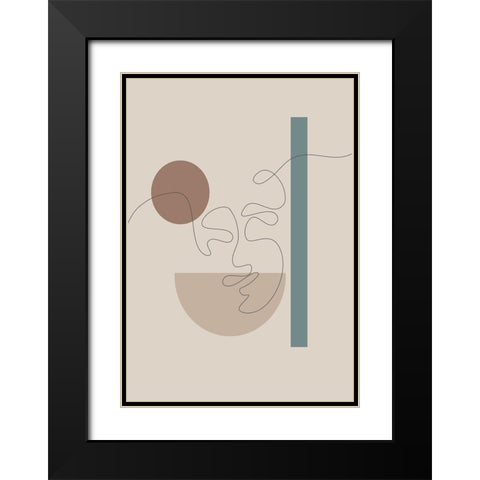 Shapes and Faces No.1 Black Modern Wood Framed Art Print with Double Matting by Ratcliffe, Tiffany