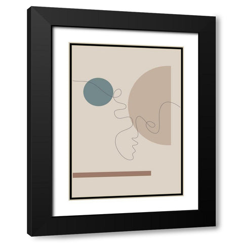 Shapes and Faces No.2 Black Modern Wood Framed Art Print with Double Matting by Ratcliffe, Tiffany