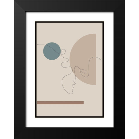Shapes and Faces No.2 Black Modern Wood Framed Art Print with Double Matting by Ratcliffe, Tiffany