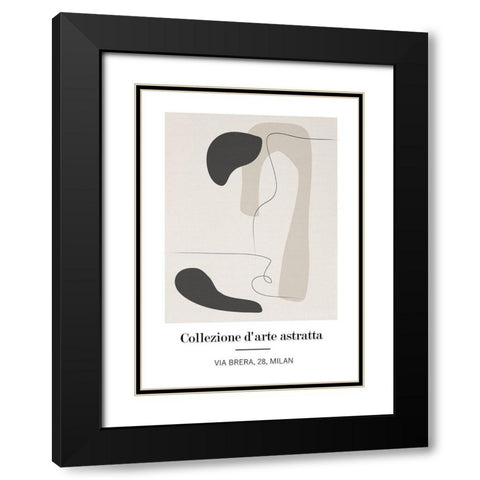 Astratta Black Modern Wood Framed Art Print with Double Matting by Ratcliffe, Tiffany