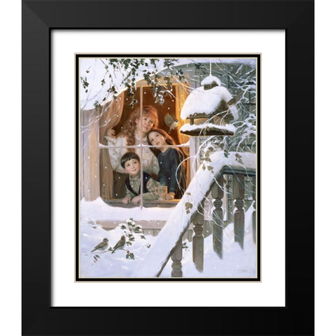 First Served Black Modern Wood Framed Art Print with Double Matting by Murray, Alan