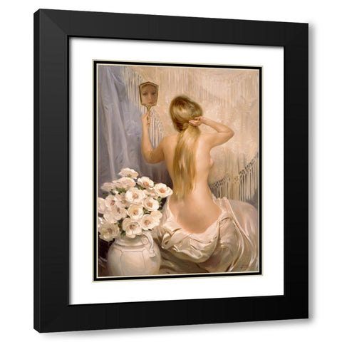 The Mirror Black Modern Wood Framed Art Print with Double Matting by Murray, Alan