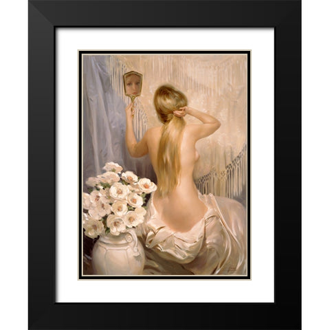 The Mirror Black Modern Wood Framed Art Print with Double Matting by Murray, Alan