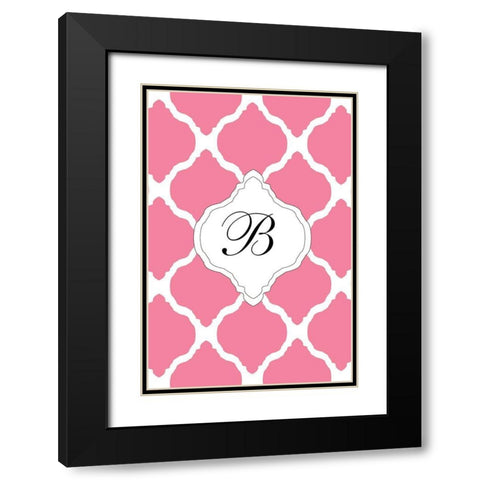 Initials Pattern B Black Modern Wood Framed Art Print with Double Matting by Art Licensing Studio