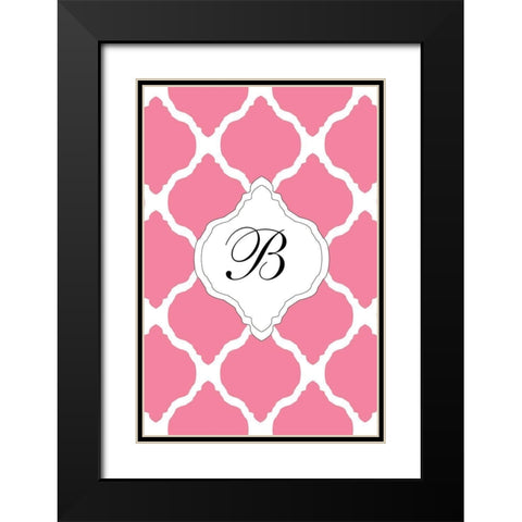 Initials Pattern B Black Modern Wood Framed Art Print with Double Matting by Art Licensing Studio