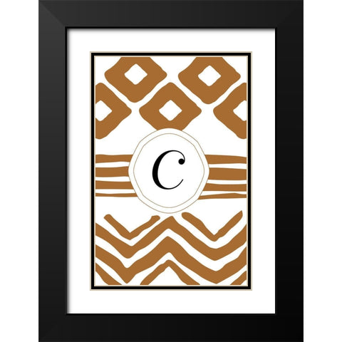 Initials Pattern C Black Modern Wood Framed Art Print with Double Matting by Art Licensing Studio