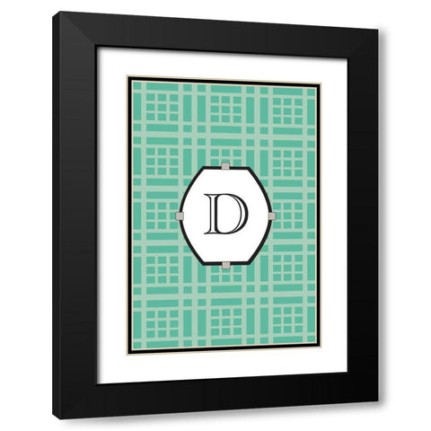 Initials Pattern D Black Modern Wood Framed Art Print with Double Matting by Art Licensing Studio