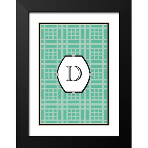Initials Pattern D Black Modern Wood Framed Art Print with Double Matting by Art Licensing Studio