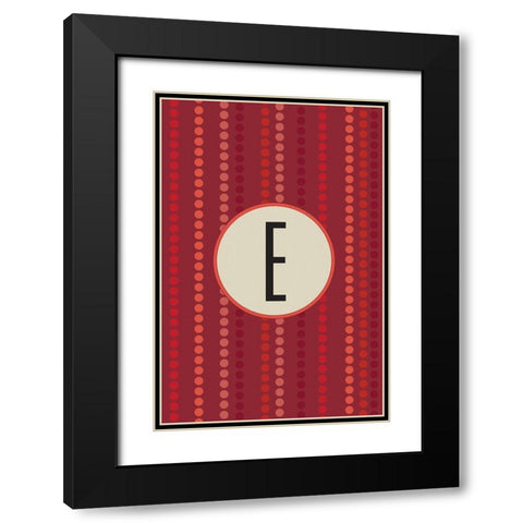 Initials Pattern E Black Modern Wood Framed Art Print with Double Matting by Art Licensing Studio