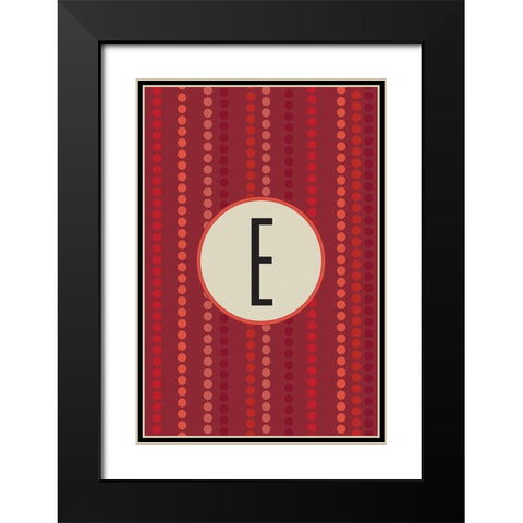 Initials Pattern E Black Modern Wood Framed Art Print with Double Matting by Art Licensing Studio
