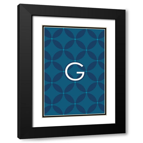 Initials Pattern G Black Modern Wood Framed Art Print with Double Matting by Art Licensing Studio