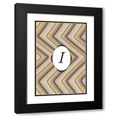 Initials Pattern I Black Modern Wood Framed Art Print with Double Matting by Art Licensing Studio